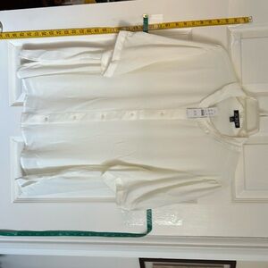 J.Crew button down short sleeve top. Ruffled collar. Ivory. Size 2X (18-20).